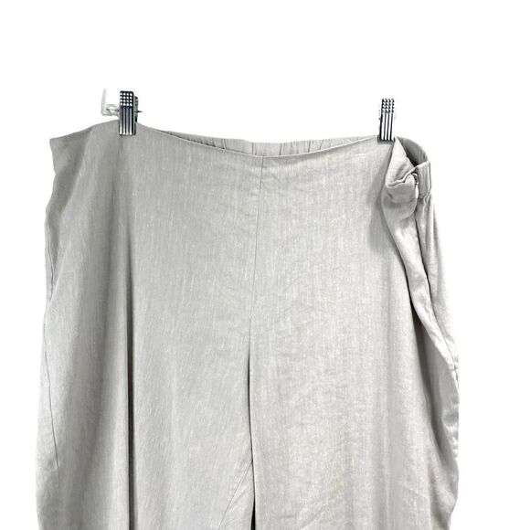 J. Jill Linen-Stretch Button-Hem Ankle Pants Sz XLP Petite gray - Picture 3 of 8